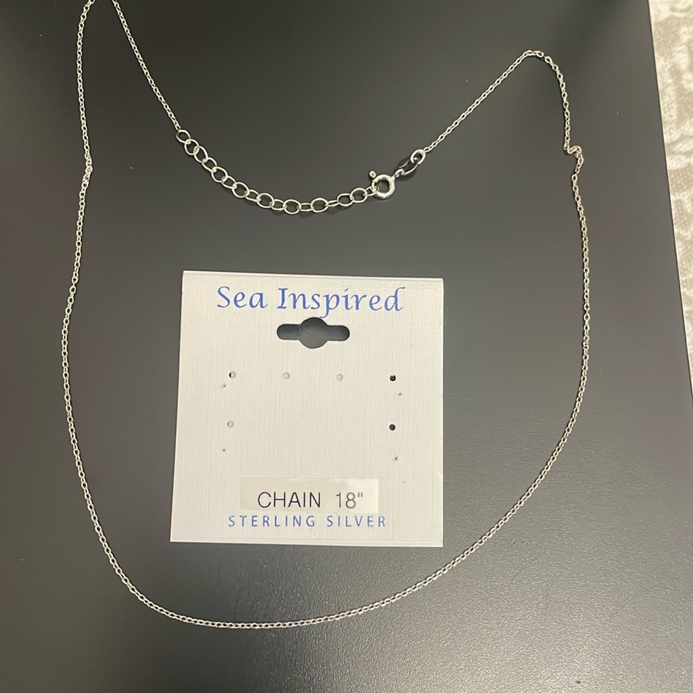 Sterling silver 925  chain 18”‎ long but adjustable